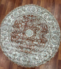 Sahara Vintage Medallion Round Rug – Rust & Ivory