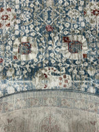 Cambridge Vintage Persian Round Rug – Slate Blue & Ivory