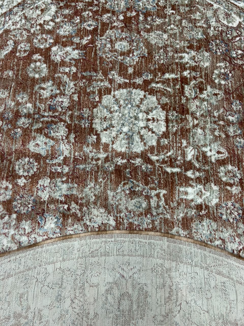 Sahara Vintage Medallion Round Rug – Rust & Ivory