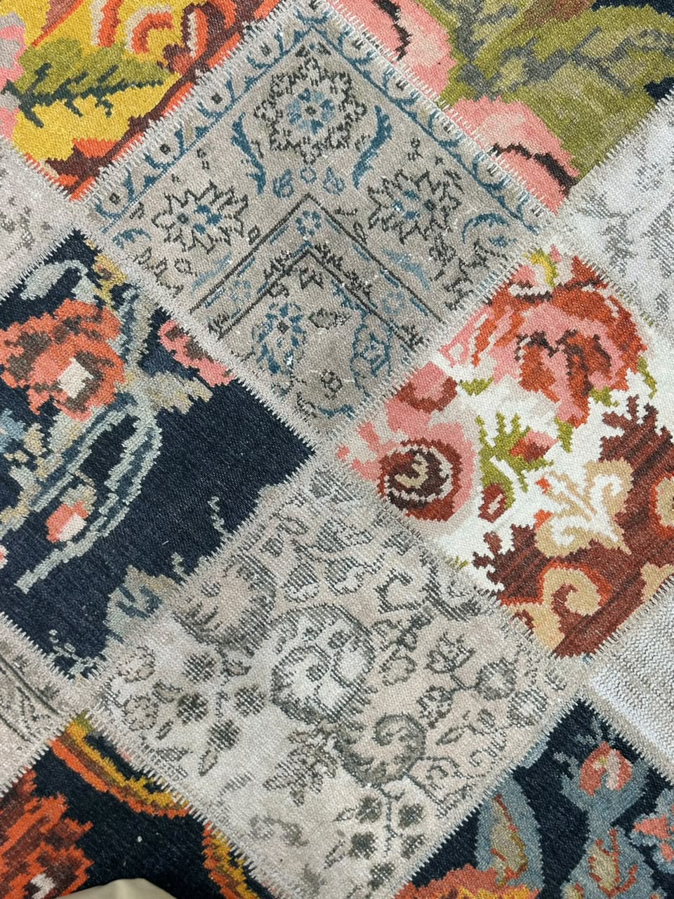Vintage Floral Patchwork Rug