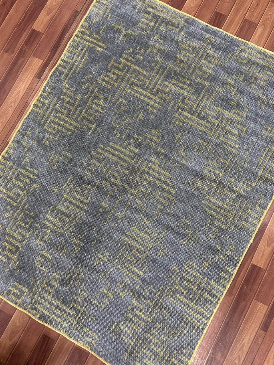 Interlocking Maze Geometric Rug