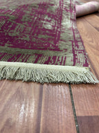 Burgundy Lattice Sage Rug