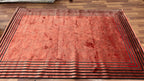 Crimson Frame Geometric Rug