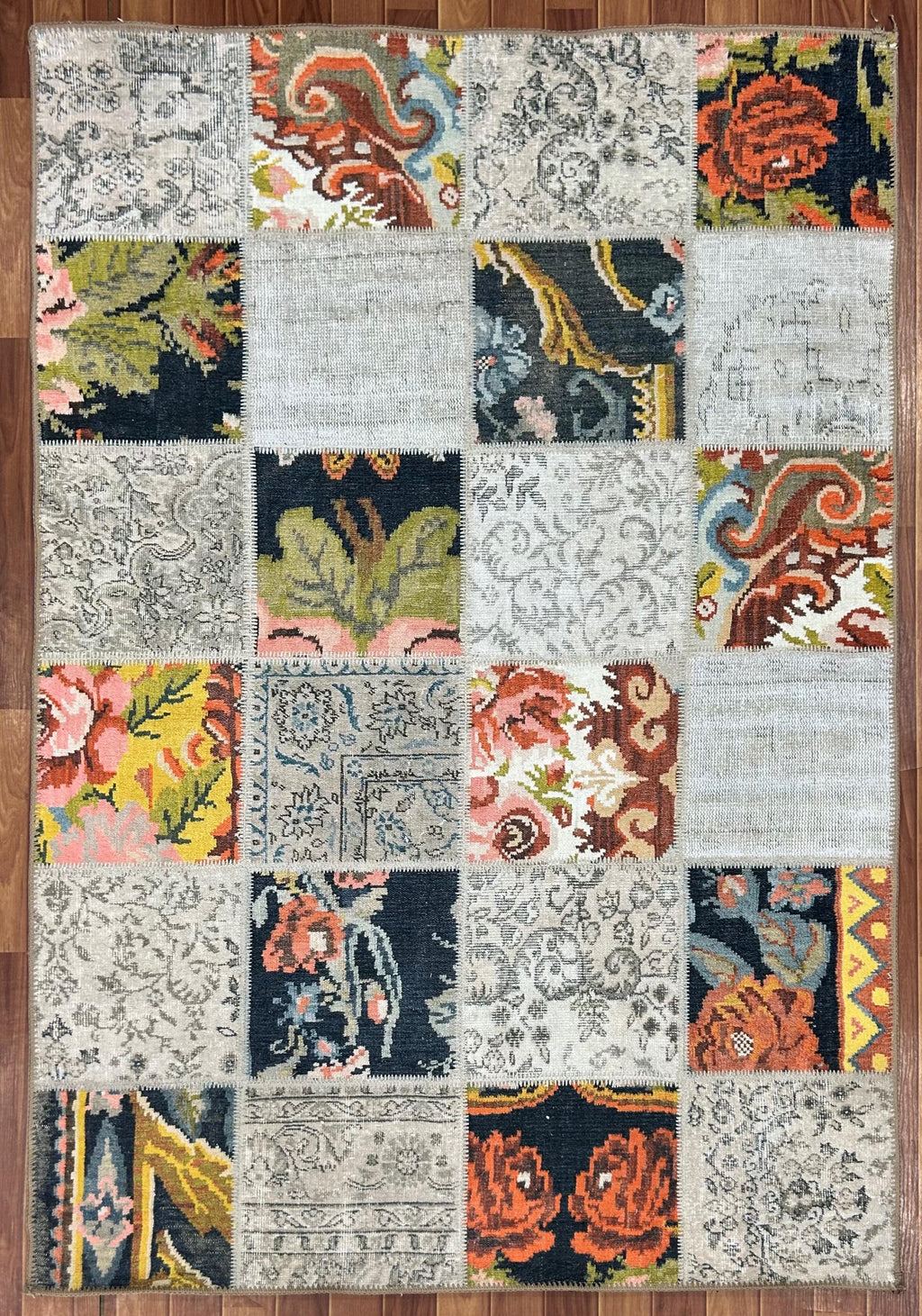 Vintage Floral Patchwork Rug